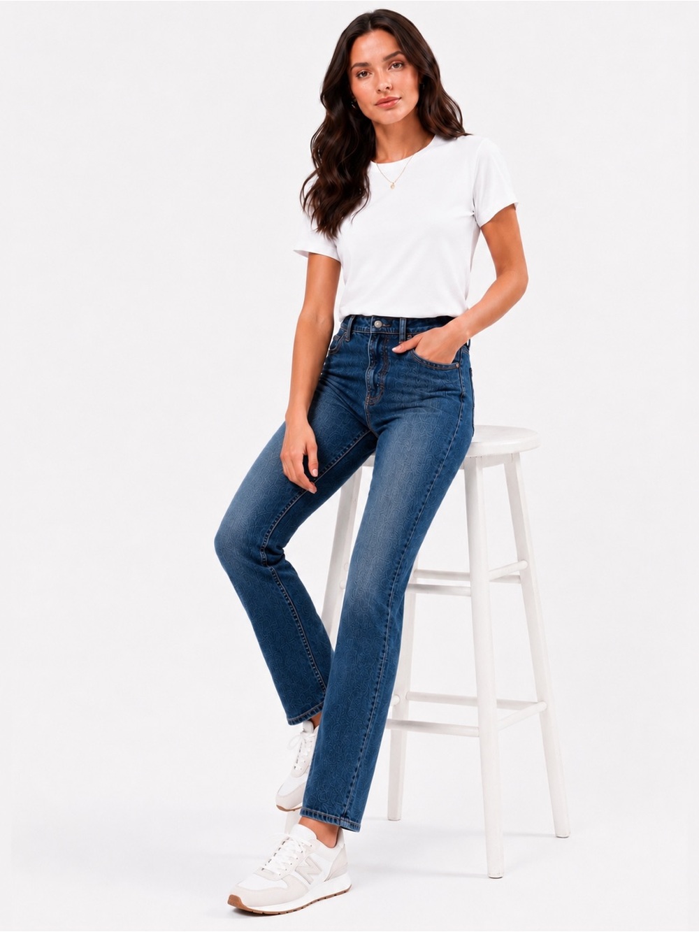DAZE Denim Smarty Pants High-Rise Slim Straight Leg Jeans in Passion Blue Sz 26